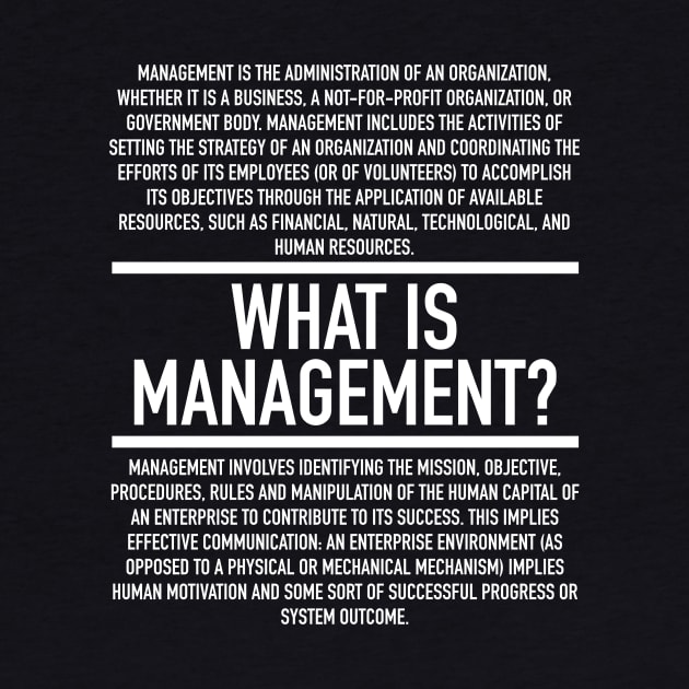 What is Management - Manager Definition by Hidden Verb